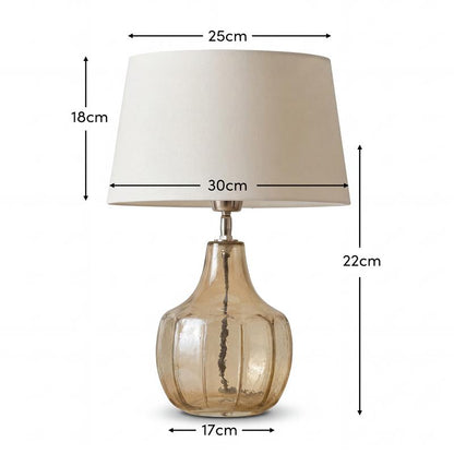 Midford Glass Table Lamp with Coningsby White Shade