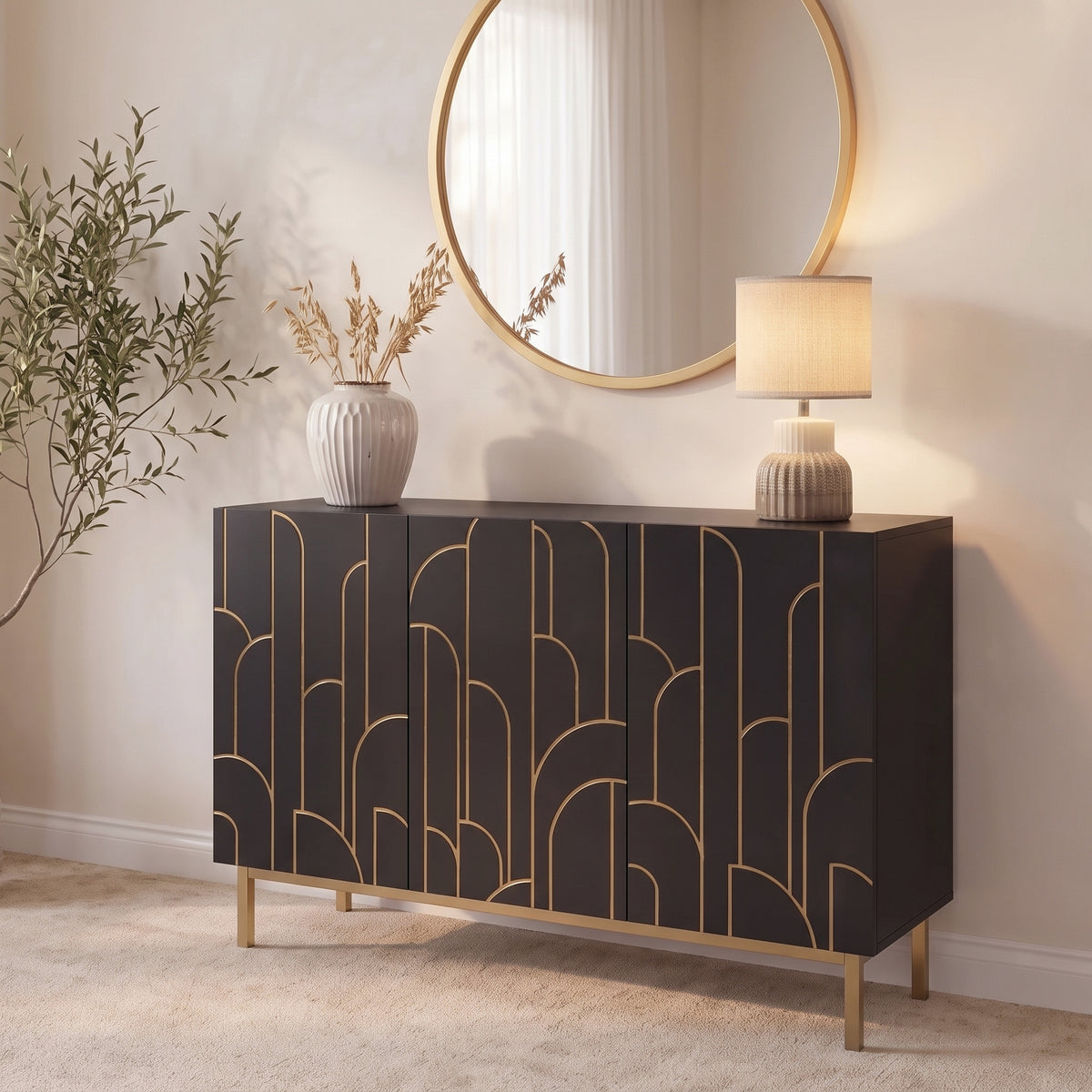 Outlet - Gatsby 3 Door Sideboard - Noir Black
