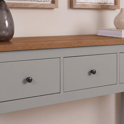 Bampton Stone Grey 3 Drawer Console Table - Laura James 