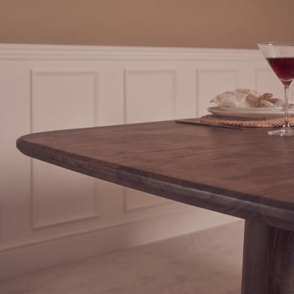 Bastian 220cm Coffee Brown Mango Wood Dining Table - Laura James 