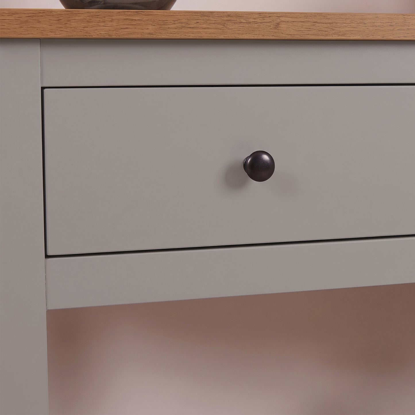 Bampton Stone Grey 2 Drawer Console Table - Laura James 