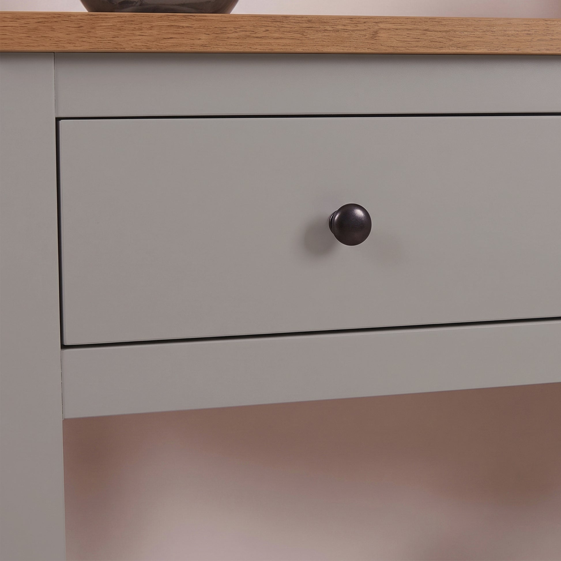 Bampton Stone Grey 2 Drawer Console Table - Laura James 