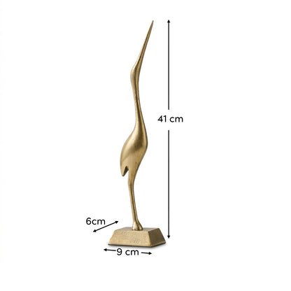 Outlet - Elstead 41cm Metal Crane Ornament - Gold