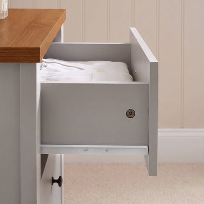 Bampton 5 Drawer Tallboy - Stone Grey - Laura James 