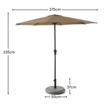 25kg Round Parasol Base - Grey Concrete - Laura James