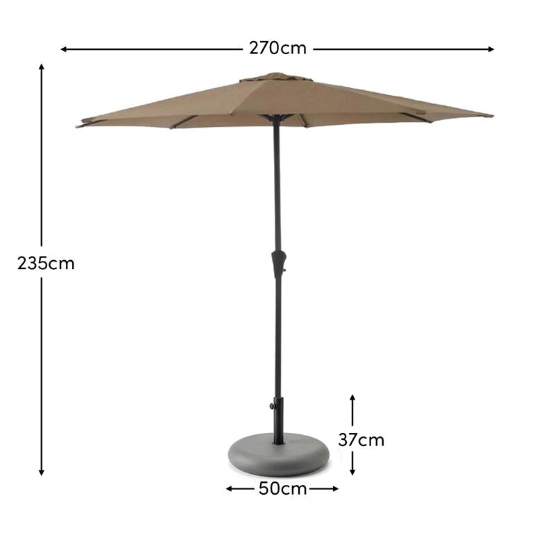 25kg Round Parasol Base - Grey Concrete - Laura James