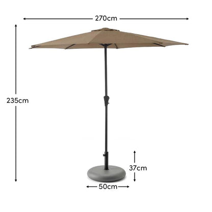 25kg Round Parasol Base - Grey Concrete - Laura James