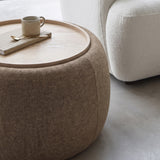 Nathalia 65cm Whitewash Coffee Table - Natural Brown - Laura James 