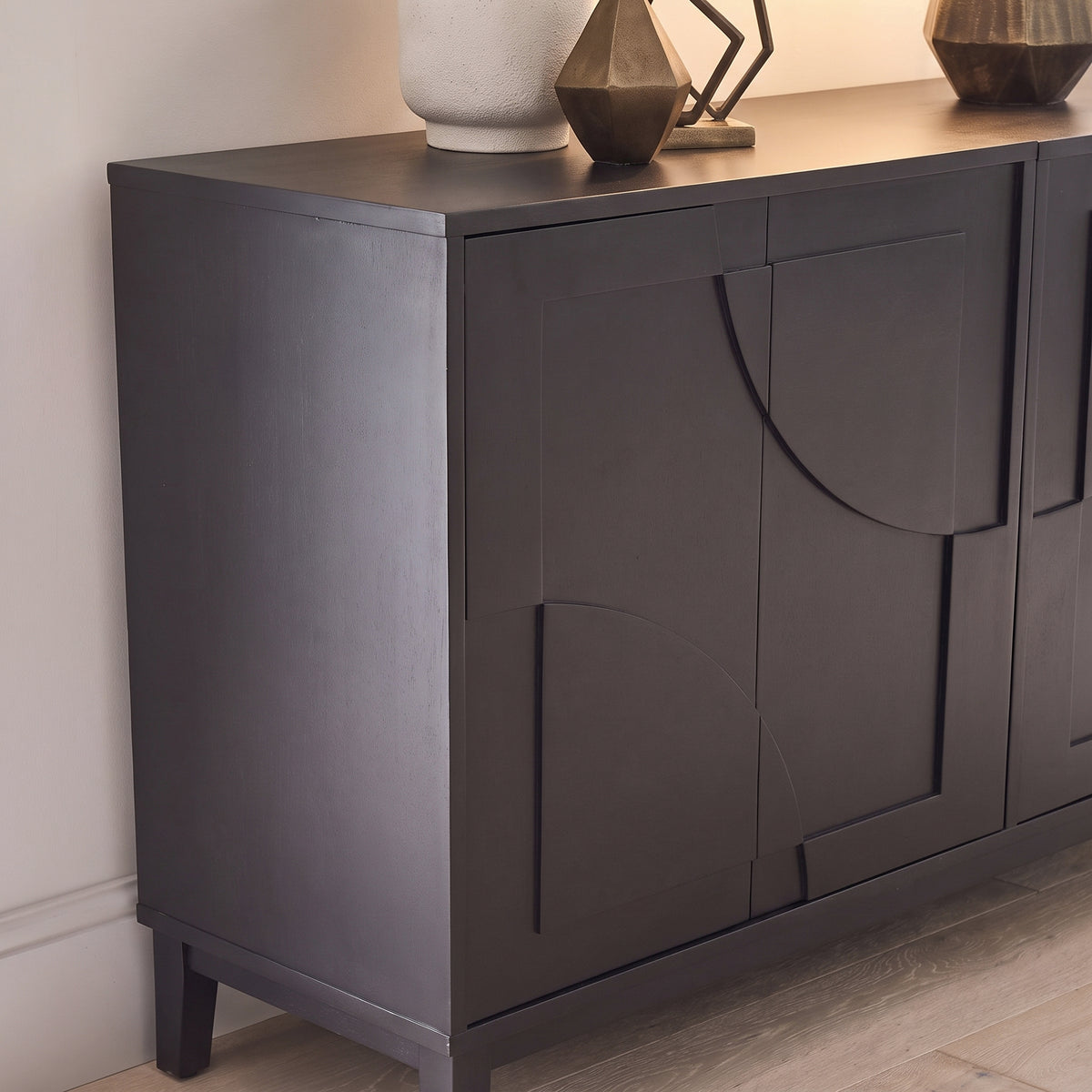 Makani 4 Door Sideboard - Noir Black - Laura James 