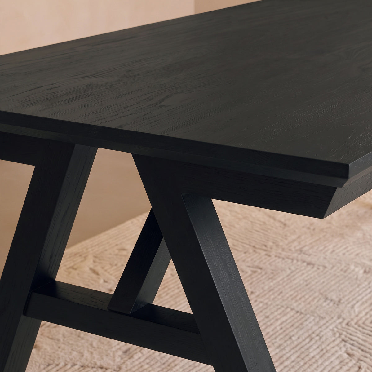 Sabina 160-240cm Black Oak Extending Dining Table Set - 4 Seater - Ella Black Oak Dining Chairs