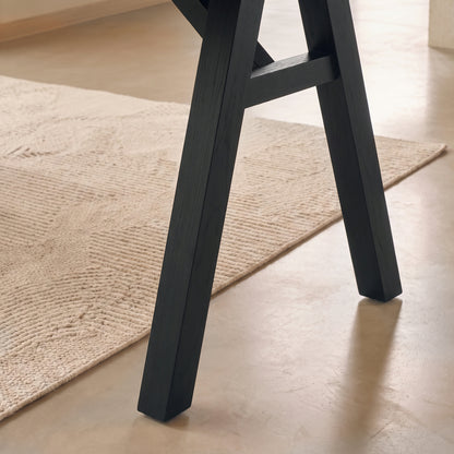 Sabina 160-240cm Black Oak Extending Dining Table Set - 4 Seater - Ella Black Oak Dining Chairs