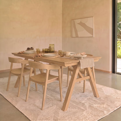 Sabina 160-240cm Pale Oak Extending Dining Table Set - 4 Seater - Ella Pale Oak Carver Chairs