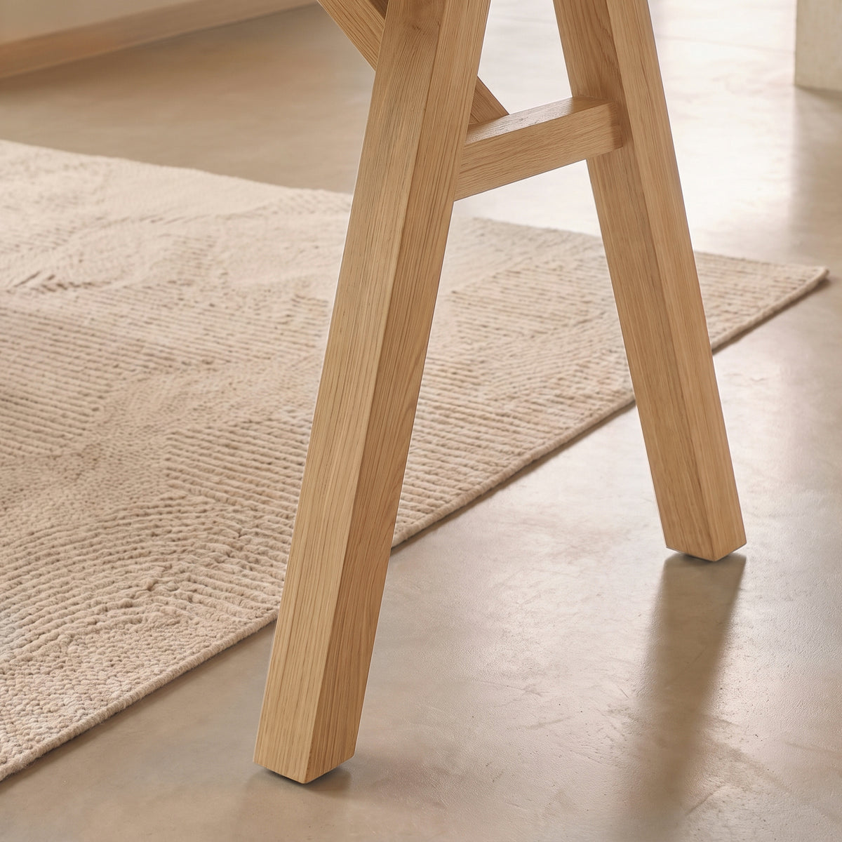 Sabina 160-240cm Pale Oak Extending Dining Table Set - 4 Seater - Freya Sand Dining Armchairs - Pale Oak Legs