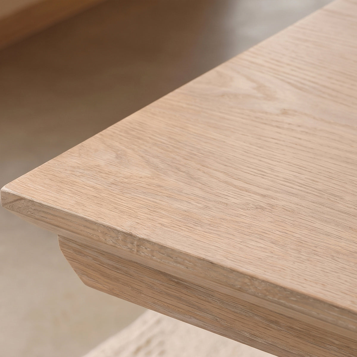 Sabina 160-240cm Whitewash Oak Extending Dining Table Set - 4 Seater - Freya Sand Dining Armchairs - Whitewash Oak Legs