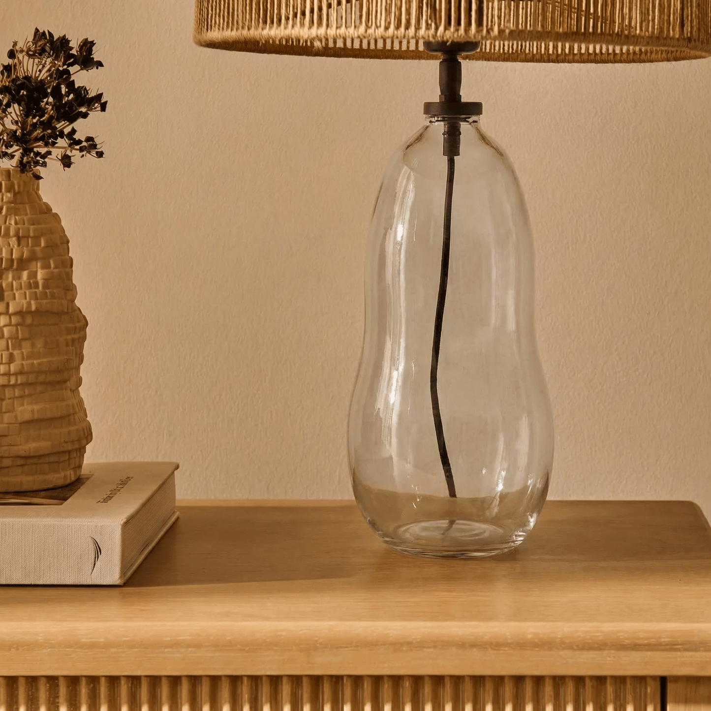 Breamore Clear Glass Wide Table Lamp Base - 30cm - Laura James