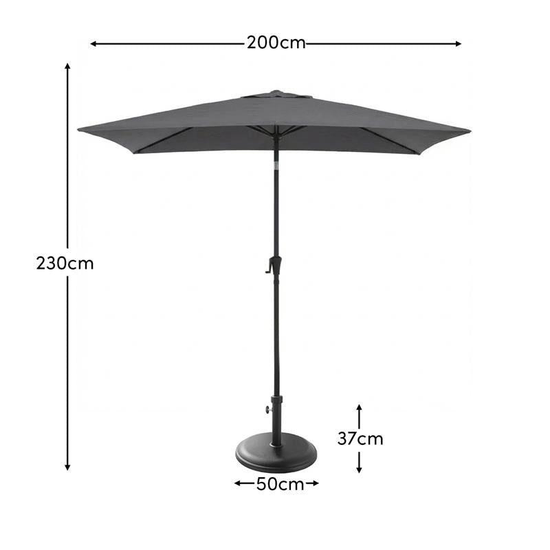Round Black Concrete Parasol Base