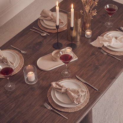 Bastian 220cm Coffee Brown Mango Wood Dining Table - Laura James 
