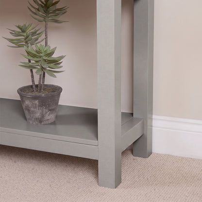 Bampton Stone Grey 2 Drawer Console Table - Laura James 
