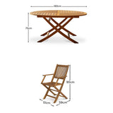 Ashby 8 Seater Wooden Round Garden Dining Set with Arms - 160cm - Laura James