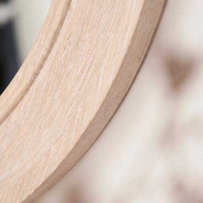 Langton 75cm Wooden Round Mirror - Whitewash - Laura James 