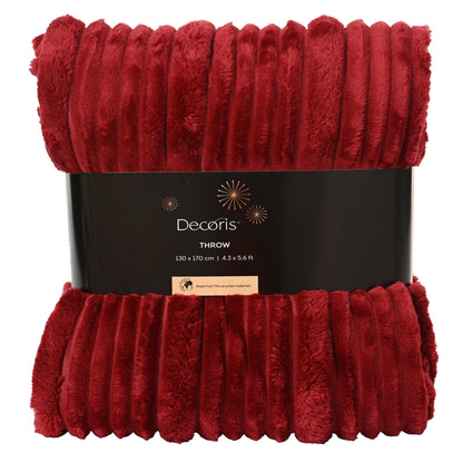 Invik 170 x 130cm Polyester Throw - Burgundy - Laura James