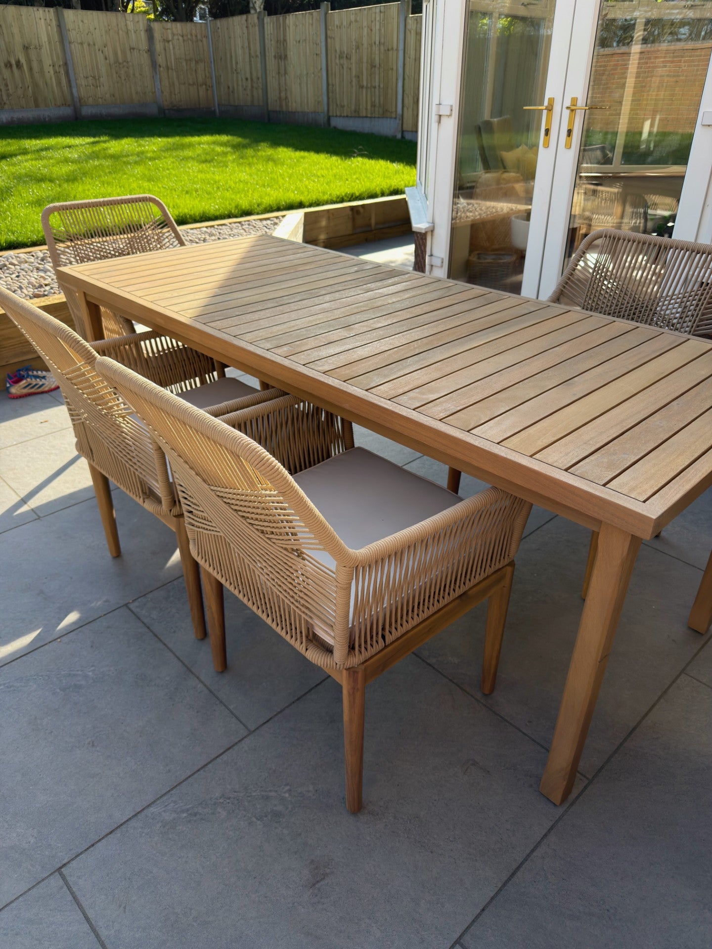 Harlyn 4 Seater Wooden Garden Dining Set with Killian Chairs - 160cm