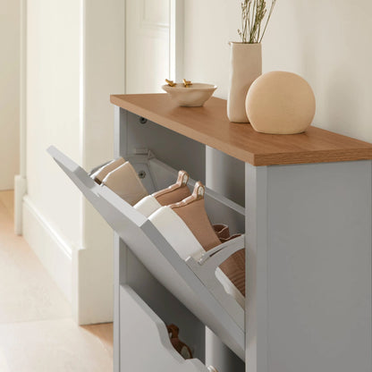 Windsor Shoe Cabinet - 3 Door - Grey - Laura James 