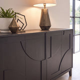 Makani 4 Door Sideboard - Noir Black - Laura James 