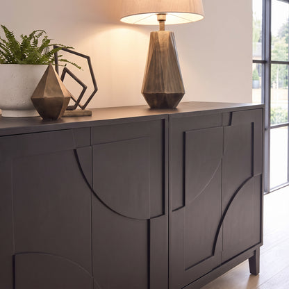 Makani 4 Door Sideboard - Noir Black - Laura James 