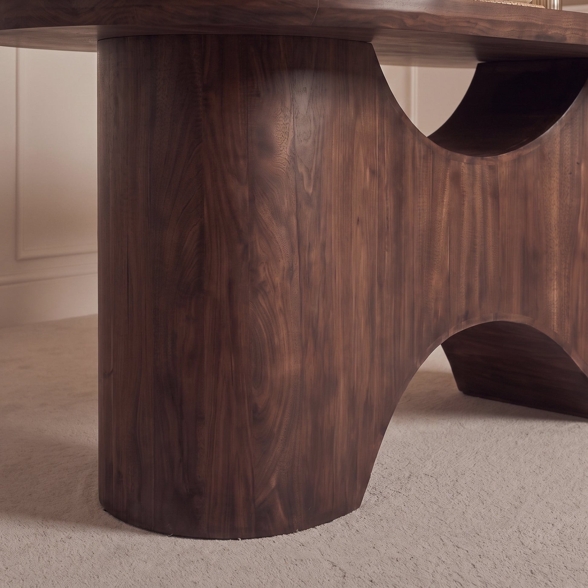 Octavia 220cm Coffee Brown Mango Wood Dining Table Set - 6 Seater - Marilyn Burgundy Red Dining Chairs - Coffee Brown Legs - Laura James 
