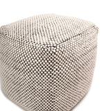 Atcham Wool & Cotton Ottoman Stool - Black/Natural