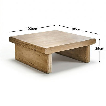 Nevaeh Rectangular Coffee Table - Chalked Mango Wood - Laura James