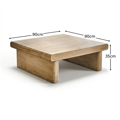 Nevaeh Rectangular Coffee Table - Chalked Mango Wood - Laura James