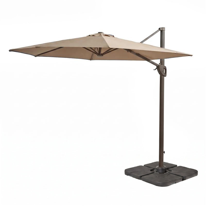 Fira Cappuccino LED Cantilever Parasol - 2.5m Square with Quartered Base