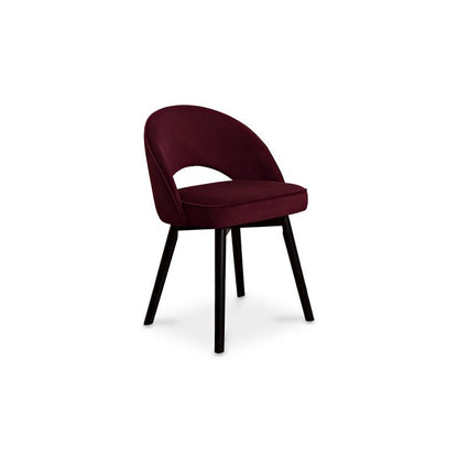 Marilyn Dining Chair - Set of 2 - Burgundy Red - Black Oak Legs - Laura James