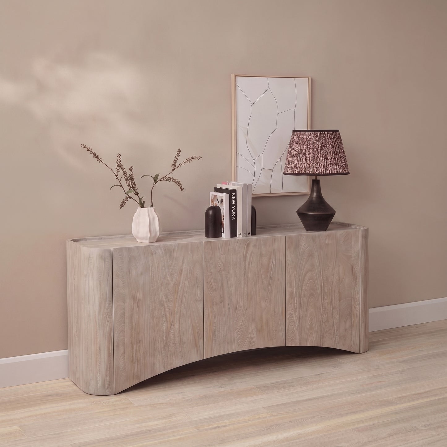 Octavia 3 Door Tall Sideboard - Limewash - Laura James 