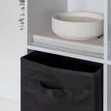 6 Cube bookcase ladder storage unit - white with black boxes - Laura James