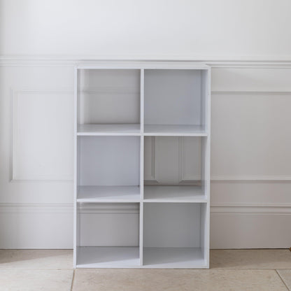 6 Cube White Bookcase Wooden Display Unit Shelving Storage Bookshelf Shelves (No Basket) - Laura James