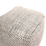 Atcham Wool & Cotton Ottoman Stool - Black/Natural