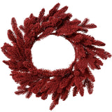Idala 50cm Flocked Christmas Wreath - Burgundy Red - Laura James
