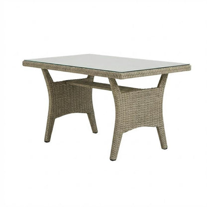 Aston 9 Seater Rattan Garden Corner Dining Set - Light Grey with Polywood Top - Laura James