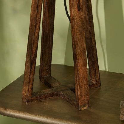Konduru 70cm Darkened Mango Wood Table Lamp with Taupe Jute Shade