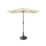 Square 2m Cream LED Parasol with 25kg Parasol Base - Black Concrete - Laura James