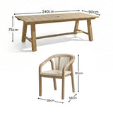 Shiro 8 Seater Garden Dining Set with Shiro Rope Dining Chairs - Beige Rope