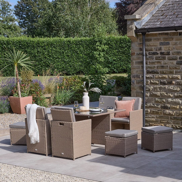 Boxy Rattan Dining Set Rattan Cube Sets - Laura James