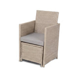 Cube Rattan Dining Chair - Light Grey - Laura James 