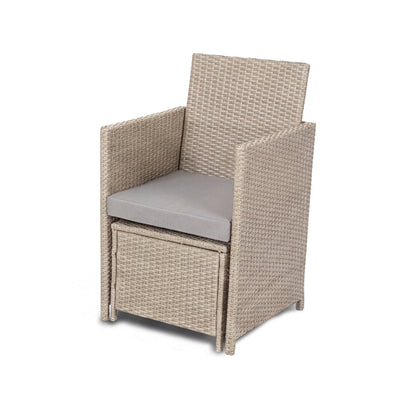 Cube Rattan Dining Chair - Light Grey - Laura James 