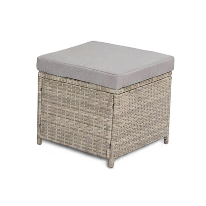 Cube Rattan Footstool - Light Grey - Laura James 