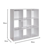 9 Cube Storage Unit & 4 Grey Handled Box Drawers - Laura James