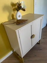 Ines 2 Door Sideboard - Taupe & Gold legs